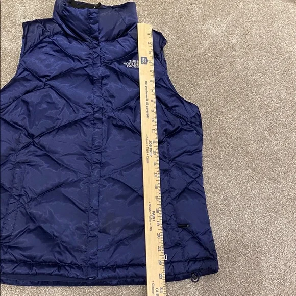 The‎ North Face 550 Down Quilted Puffer Vest Woman’s Size M Blue Satin - Picture 6 of 8